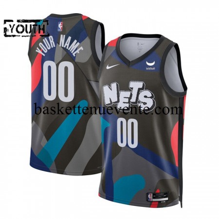 Maillot Basket Brooklyn Nets Personnalisé 2023-2024 Nike City Edition Noir Swingman - Enfant